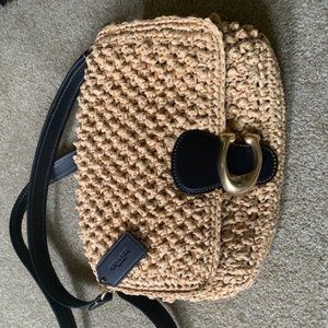Coach Tabby Straw Popcorn Weave Bag